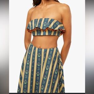 (SOLD) WeWoreWhat Blue and Yellow Floral Striped Set